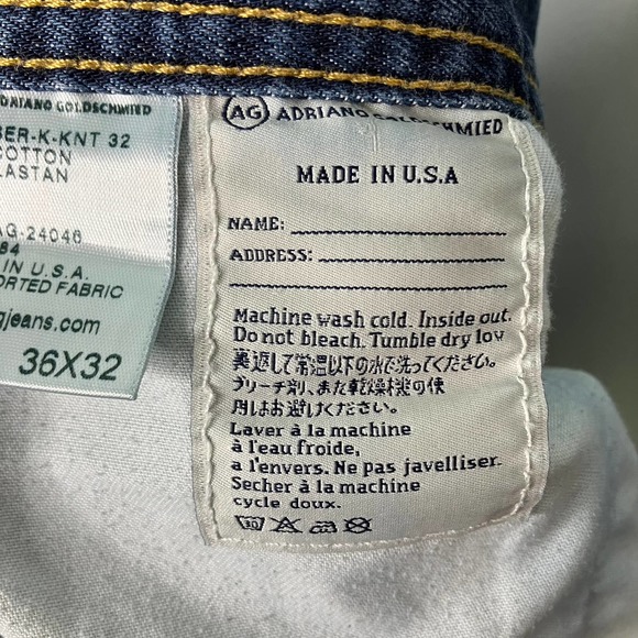 AG Adriano Goldschmied Men's Straight Jeans - Dark Blue - Picture 9 of 16